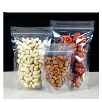 clear plastic grain candy packaging zipper bag/Stand up transparent snack nuts food zipper pouch plastic zipper bag