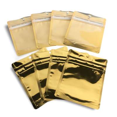 Grip Seal Aluminum Foil Smell Proof Bag With Zip Lock Silver/Gold Foil Child Proof Exit Mylar Bag