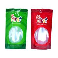 Mylar smell proof custom logo printed PP treat candy & jelly beans gummy food packaging plastic bag with clear window